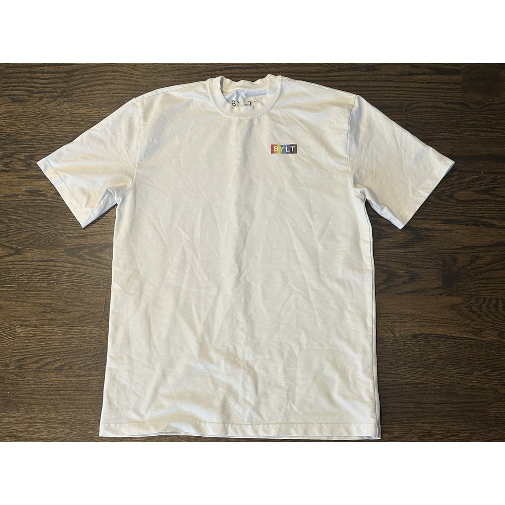 Bylt Shirt Mens Small  White Premium Basics Box Tee Lux Pride Rainbow